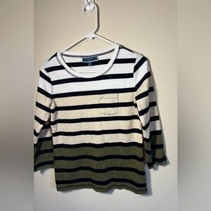 KAREN scott sport striped 3/4-Sleeve top